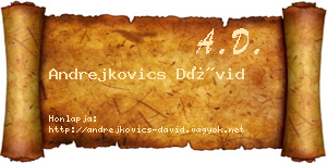 Andrejkovics Dávid névjegykártya